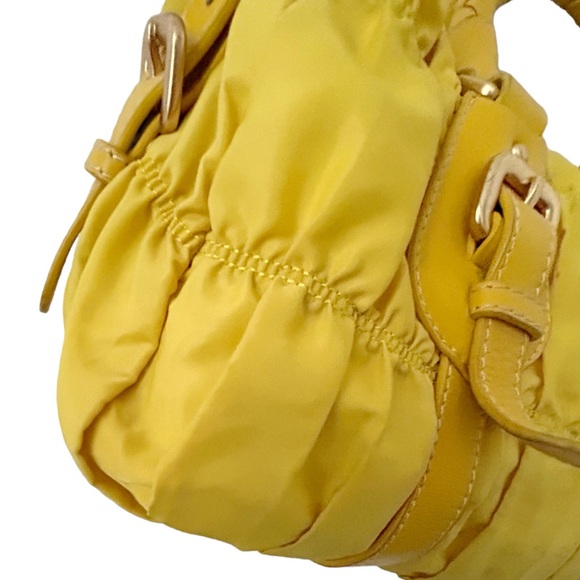 PRADA Tessuto Nylon Yellow 2-Way Gaufre Bag Rare - Picture 10 of 15
